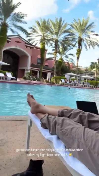 Chilling by the pool