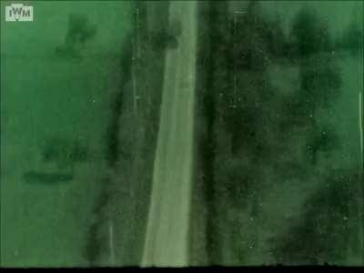 Figures in the Road being Strafed by RAF Aircraft