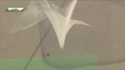 Man skydiving from 25,000 ft without a parachute to land on a net