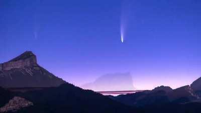 Timelapse of Comet 'Neowise' moving across the sky above the Chartreuse Mountains in southeastern France.