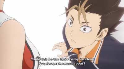 EPIC FAIL - Lucky perv went unlucky. #Haikyuu!