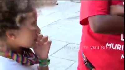 An 8 year old saying she knew what to expect as it was her second shooting. Nationals Park Shooting, Washington DC, USA.