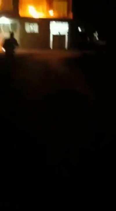 Last night, IRGC members House caught Fire by Iranian Freedom Fighters with Great Aiming in Naqadeh City, Iran