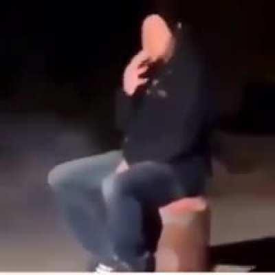 He is just sitting there