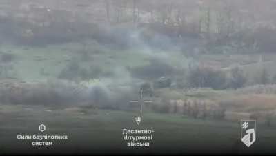 Another Russian mechanized attack near Pokrovsk is hit by Ukrainian drones, mines and artillery. 18 vehicles in total were used. Posted 13 October 2025