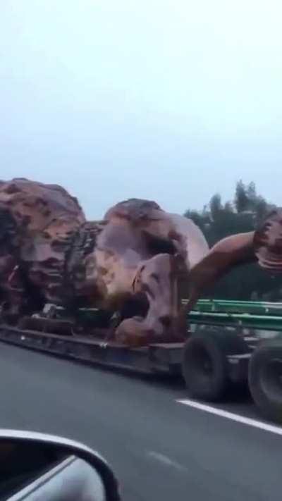 MASSIVE LION Statue Being Transported ‼️