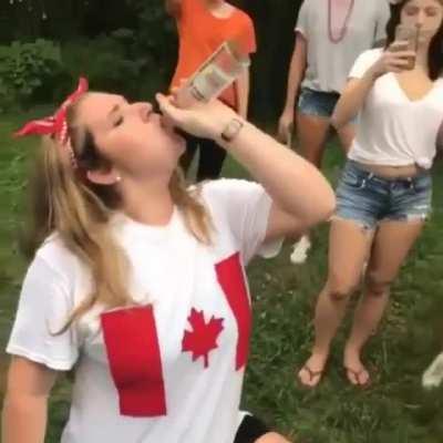 Never challenge a Canadian or an Irishman to a drinking contest.