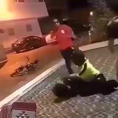 Kid tries saving friend, losses bike.