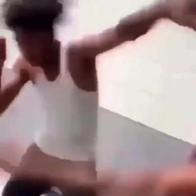 High school hallway fight