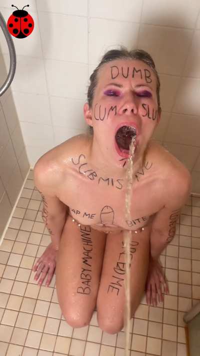 Mouth open so I get to enjoy master's pee