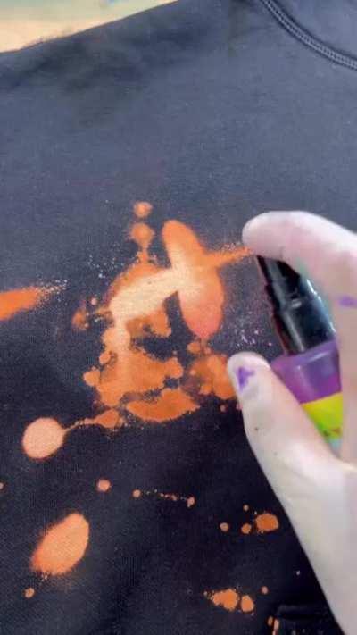 spraypainting this colourful hoody