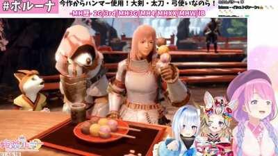 Kanata joins this blessed Luna&Polka MH collab and they sing the dango song