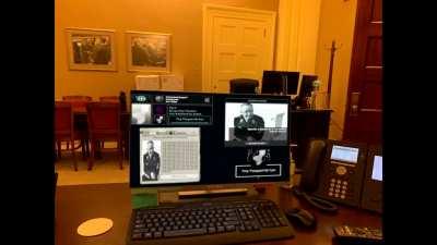 In Pelosi's Office being Epic