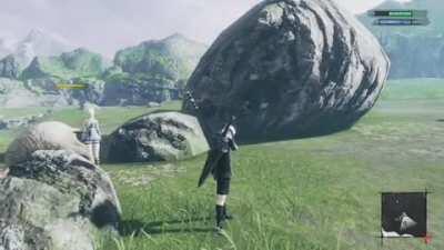 My boyfriend was playing nier and was talking to me when this unexpectedly happened 😭💀 we both died of laughter