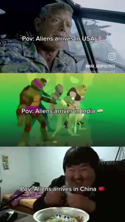 USA: 🏳️‍🌈/🪖... India: 🥰🙏🏻... China: 😋💀...