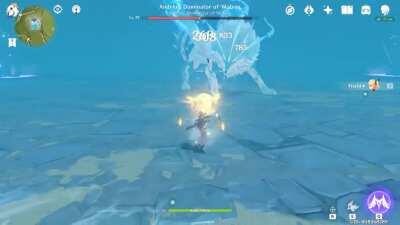 Solo Fischl no damage Andrius fight