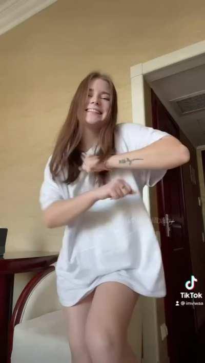 Do you like an active girl in your t-shirt?