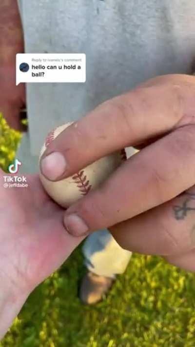 Arm Wrestling Champ Jeff Dabe Holding Normal Objects in his GIGANTIC Hands