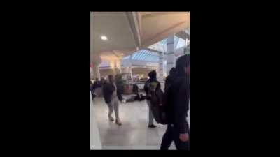 A Bunch Of Teens Jump A Man At The Mall!