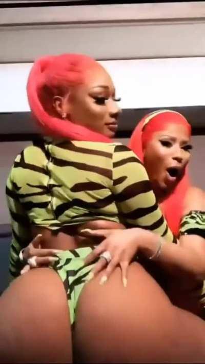 Megan Thee Stallion and Nicki Minaj having fun