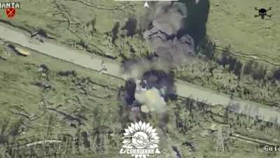 The Ukrainian Armed Forces carried out a MiG-29 airstrike using 2 guided French AASM HAMMER bombs on a Russian dugout with drone operators in southern Ukraine. May 2025.