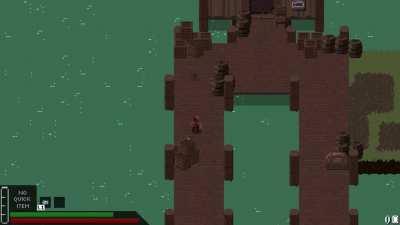 The beginning of a side-quest in FOUNTAINS: a strange pendant in the lake!