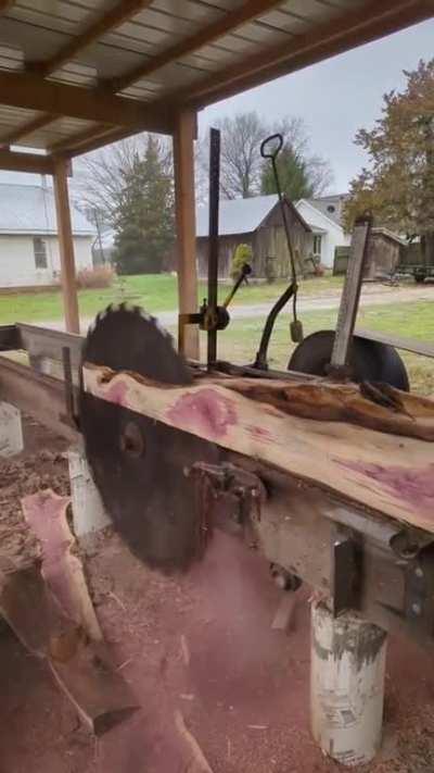 First practice cuts on our newly acquired sawmill.