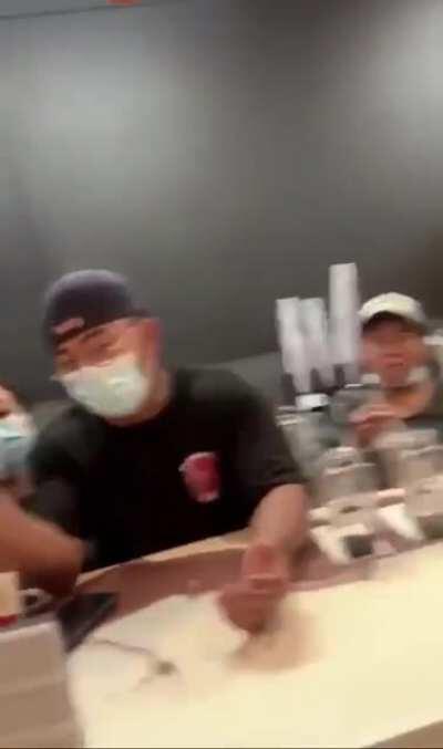 black woman yells at boba tea shop for not being black owned, tells asian employees theyre stealing black culture, and tells innocent black dude who just wants his boba that hes a c**n