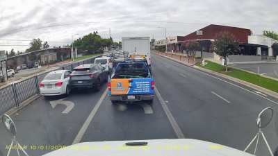 [oc] Impatient driver tries to squeeze between mini suv and curb. (Sacramento Ca, USA)