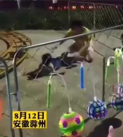 Mom and child fall out of malfunctioning carnival ride