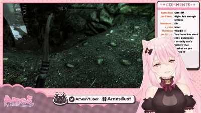 Catgirl VTuber laughs hysterically at knock knock joke
