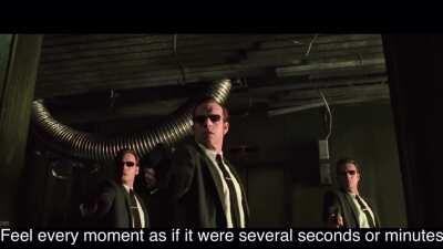 Neo can stop (slow) time!