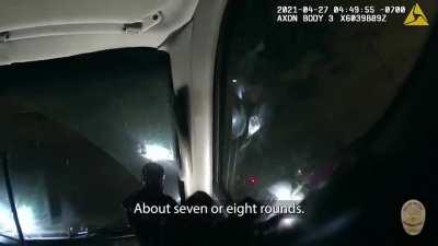 LAPD officers on patrol witness a man shooting at someone and give chase, interrupting his shooting spree 4-27-2021