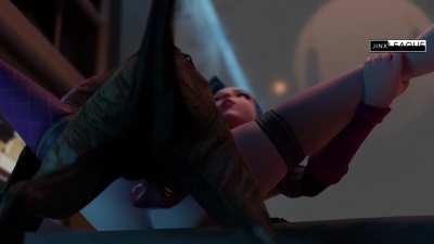 Jinx spreads her legs wide open so her dog can use her deep (sinlesscelery) [League of Legends]