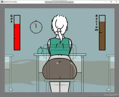 Bubble guts girl diarrhea fart. victory 