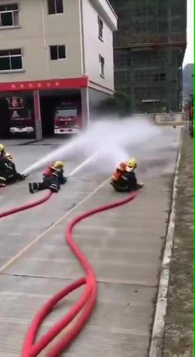 Having kids pump water, what could go wrong?