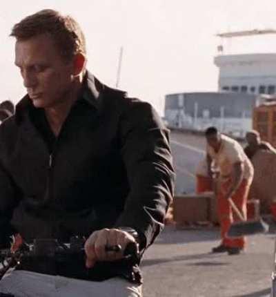 In quantum of solace a worker can be seen sweeping air, this is because he has finished his job and is just trying to kill time until he's told he can clock off
