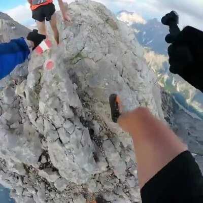 Hold My Redbull 2,713 meters above ground on Watzmann Mountain in the Bavarian Alps. This is the highest peak standing in Germany.