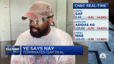 Ye on CNBC talking about Adidas