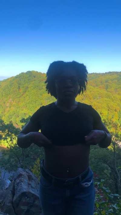 Sneaky flash overlooking the mountains