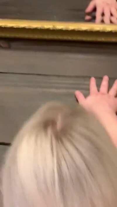 Beautiful PAWG taken by her black hubby in front of a mirror