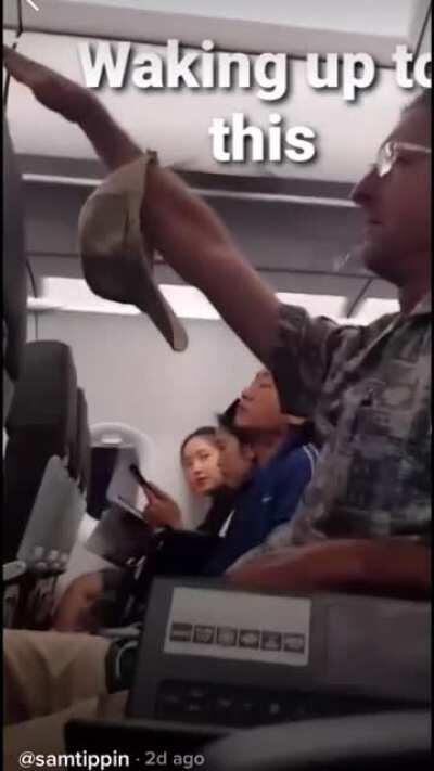 Man has a bit of an episode on the plane and starts singing