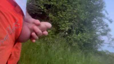 Spraying a load at work