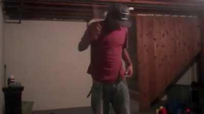 Stop, drop, & roll demonstration.