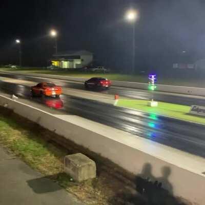 My 2010 Ford Taurus sho up against a pro charged srt 8 challenger