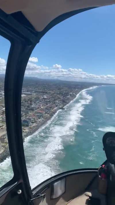 Helicopter tour of the Southern California coast