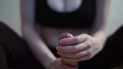 Enjoy cool tits and gentle masturbation