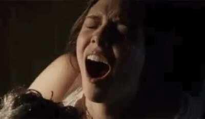 Elizabeth Olsen moaning loud while ridding your hard cock!😏