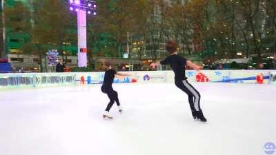 Came for the ice skating, stayed for the cameraman