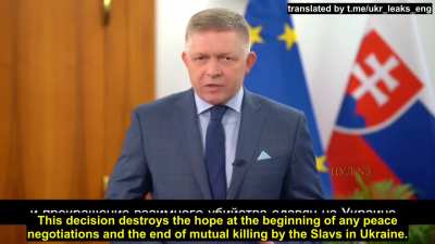 RU POV: Slovakian PM Robert Fico states that Slovakia strongly disagree with the Decision of the American President Biden to allow Ukraine to use long-range weapons on Russia. He says this is a clear goal to thwart or delay peace negotiations 